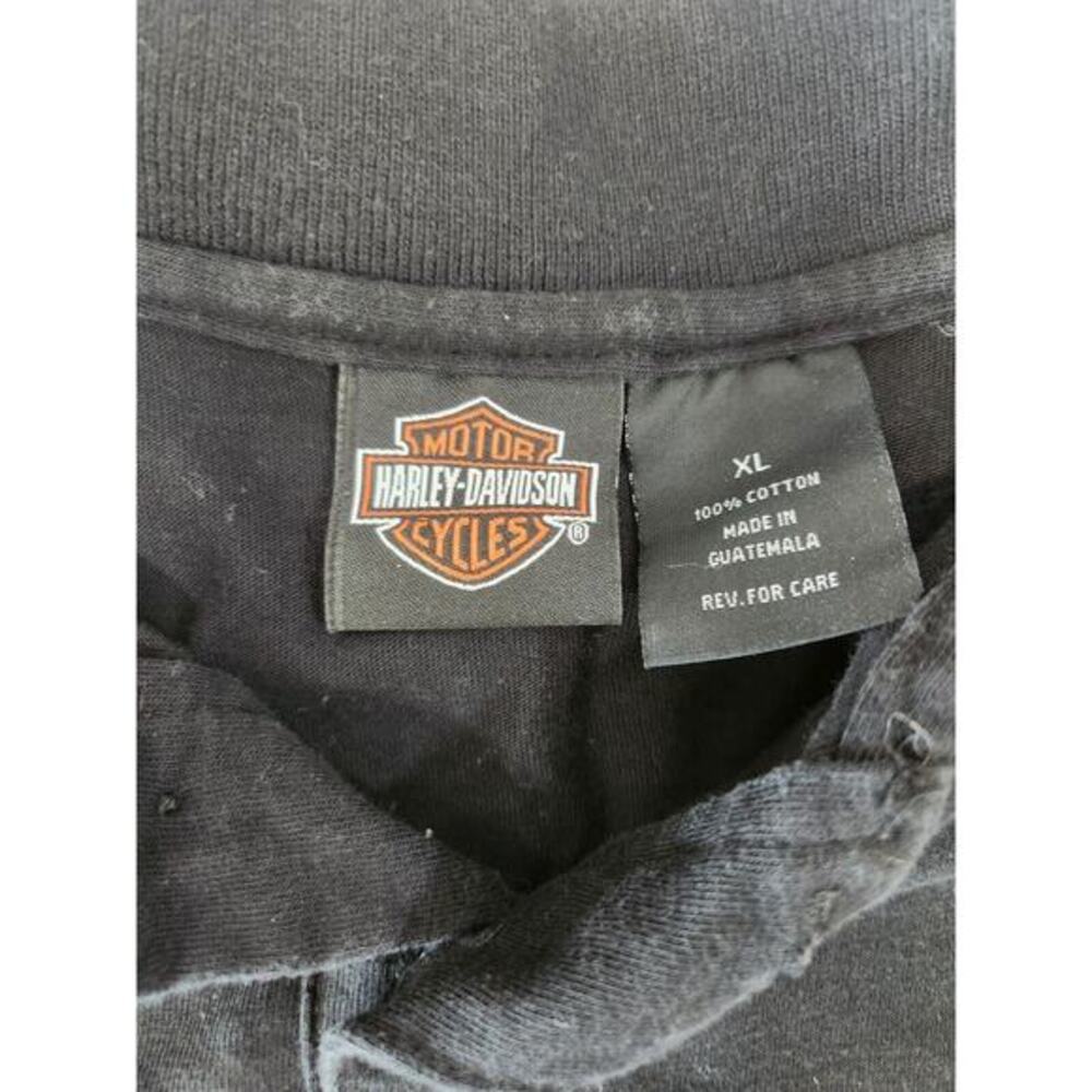 Harley Davidson Yankee Bristol CT Polo Shirt Mens XL Black Orange 2005 - Picture 3 of 7